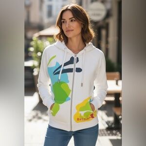 Rare Vintage John Galliano Hoodie, Cream, Size Small, Preowned